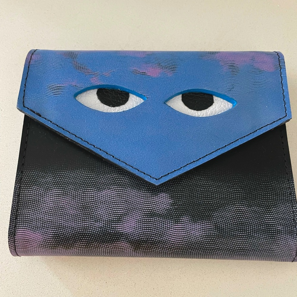 Min & Mon Blue and Black Eye Motif Card Holder